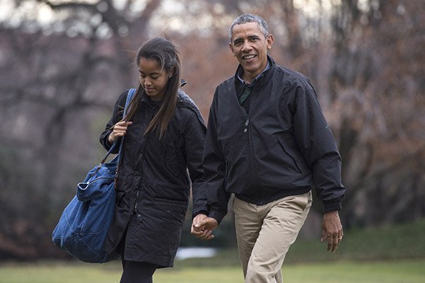 Барак Обама с дочерьми