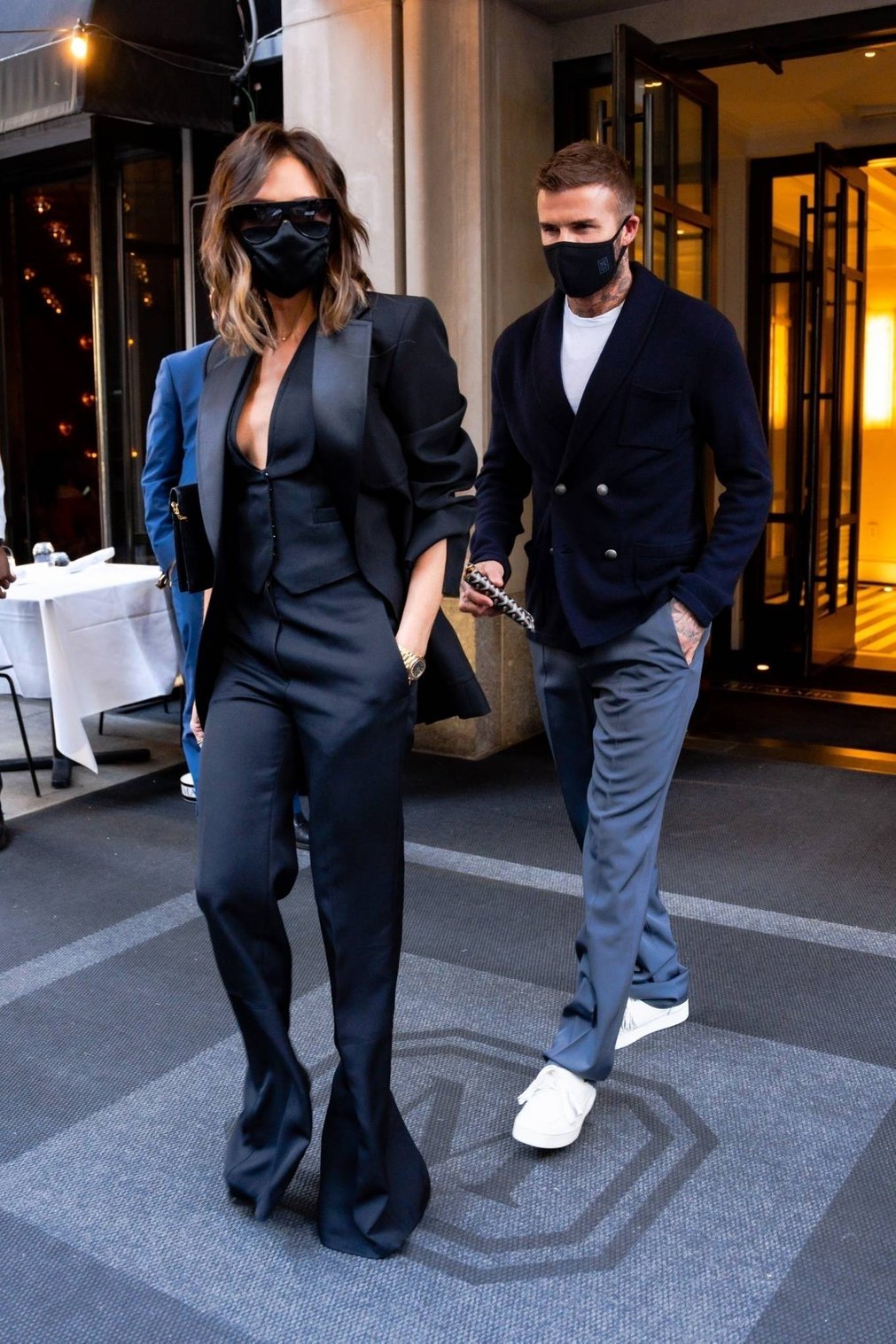 Victoria Beckham - Seen with David Beckham at Carbone Restaurant in New York