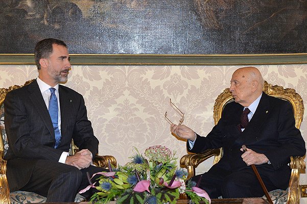 Король Фелипе и президент Италии Джорджо Наполитано