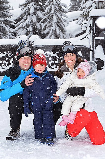 Принц Уильям и Кейт Миддлтон с детьми во время отдыха во французских Альпах