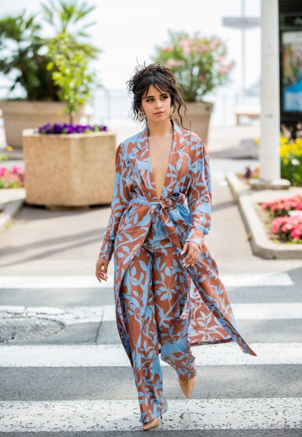 Camila Cabello: Wearing pants and belted coat Johanna Ortiz in Cannes-01