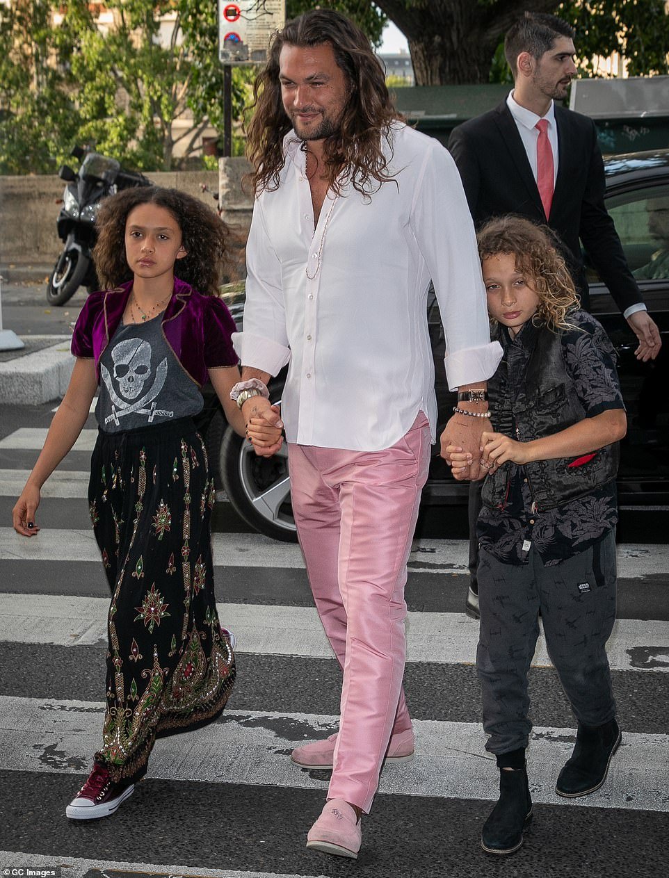 Family affair: Lisa Bonet's husband Jason Momoa was joined by their kids Lola andÂ Naokoa-Wolf