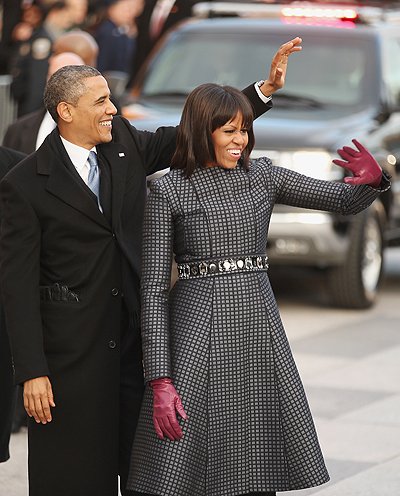 Барак и Мишель Обама на параде 