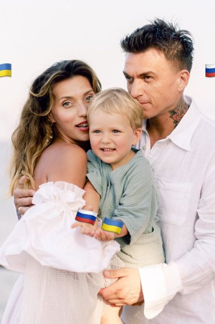 Регина Тодоренко с мужем Владом Топаловым и сыном Михаилом