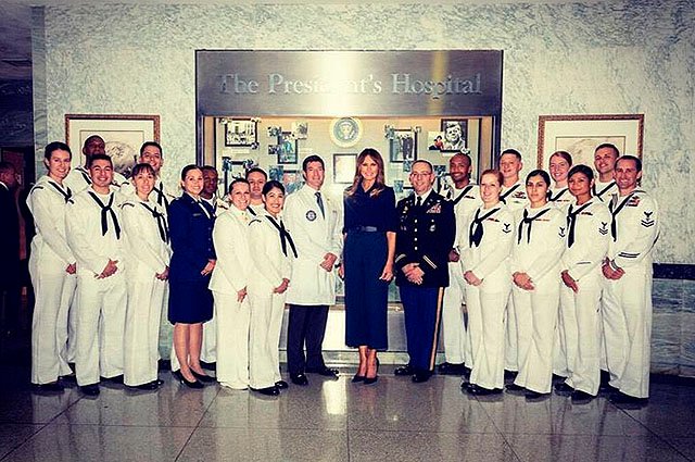 Мелания Трамп в Национальном военно-медицинском центре имени Уолтера Рида