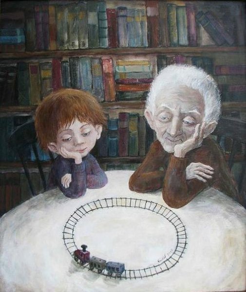 ТАК любят только бабушки и дедушки... Художник – Нино Чакветадзе.