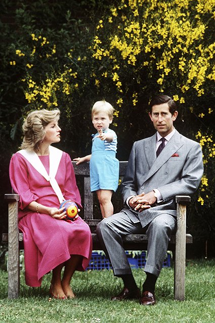 Принцесса Диана и принц Чарльз с сыном принцем Уильямом