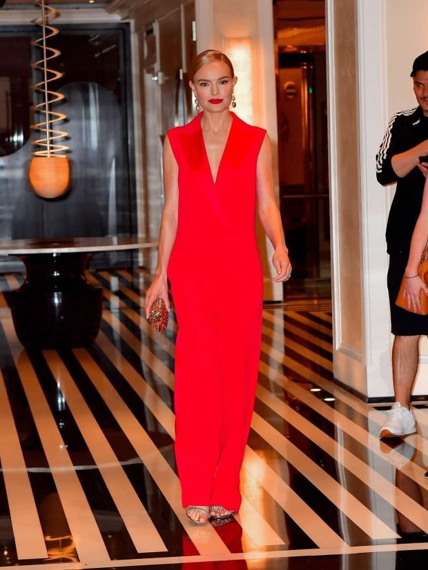 Kate Bosworth in Red Dress - Leaves Mark Hotel in New York