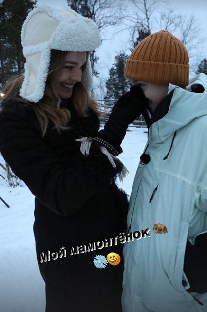 Наталья Водянова с сыном Виктором