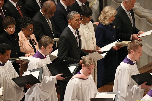 Барак и Мишель Обама на национальном молебне