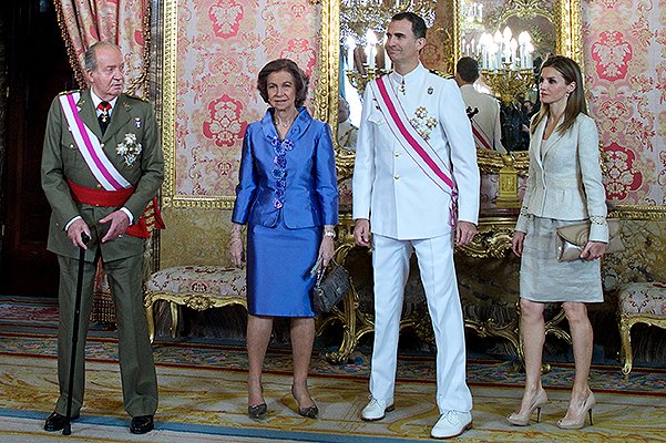 Хуан Карлос I, София Греческая, принц Филипе и принцесса Летиция