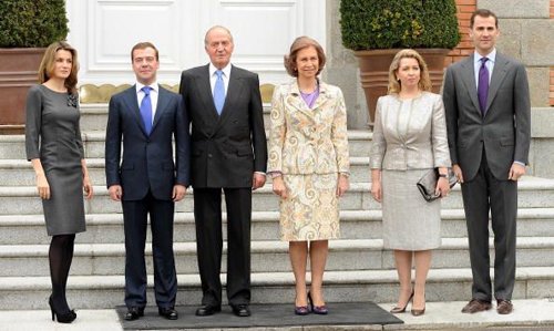 Дмитрий Медведев Светлана Медведева Испания Королева София Король Хуан Карлос Принц Фелипе Принцесса Летиция