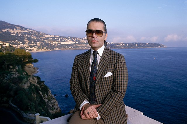 Карл Лагерфельд на вилле L'Amorosa в Монако, 1988 год