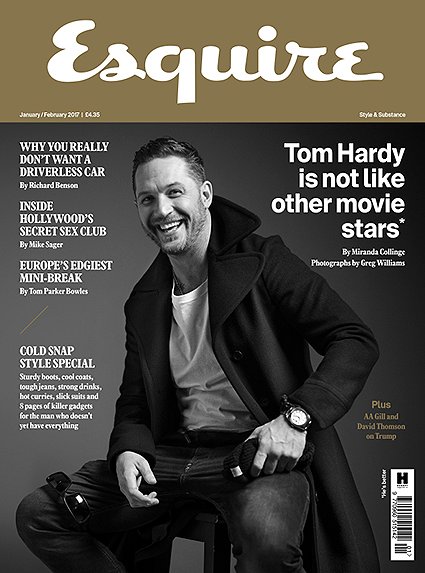 Том Харди на обложке январского номера Esquire