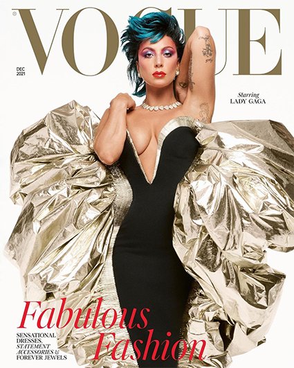 Леди Гага в платье Schiaparelli на обложке британского Vogue