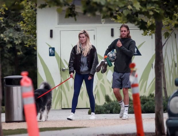 Ireland Baldwin and Corey Harper: Leaving a park with her dog -13