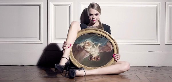 Кара Дельвинь в рекламной кампании косметической линии Baby Doll Yves Saint Laurent Beaute