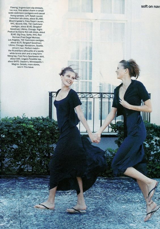 Niki Taylor and Bridget Hall,US Vogue February 1994 by Pamela Hanson