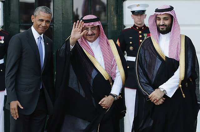 Мухаммед бен Сальман Аль Сауд с отцом и Бараком Обамой