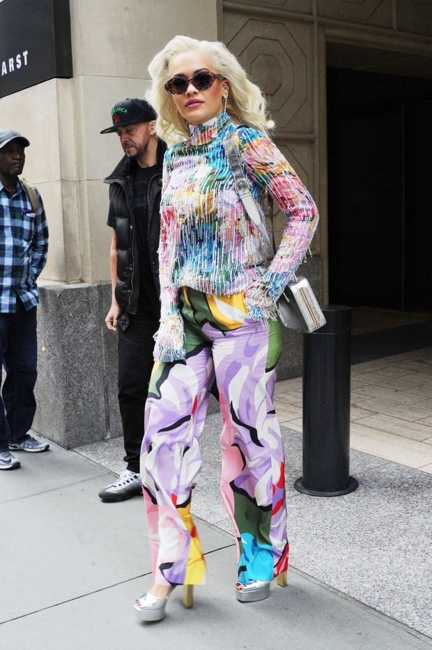 Rita Ora in Colorful Outfit -02