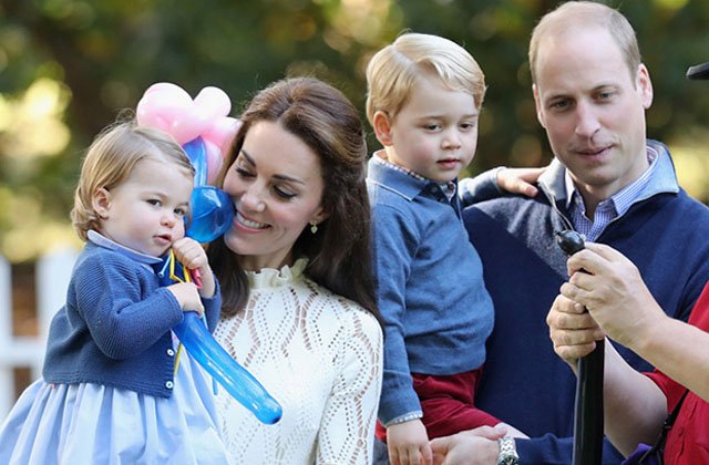 Кейт Миддлтон и принц Уияльм с детьми, принцем Джорджем и принцессой Шарлоттой
