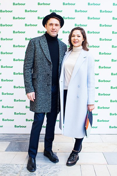 Елена Лядова и Владимир Вдовиченков на открытии магазина Barbour