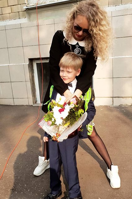 Маша Малиновская с сыном Мироном