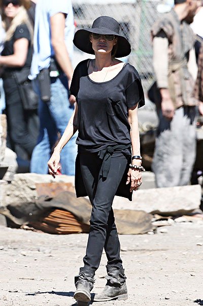 Анджелина Джоли на съемках 