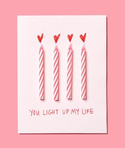 Use birthday candles to make this easy DIY Valentine's Day card.