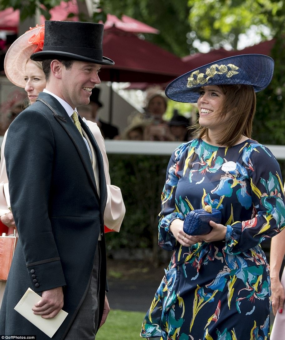 Princess Eugenie and Jack Brooksbank at Royal Ascot in June 2017. The Stowe-educated former barman is at ease in royal circles and is clearly already part of the family 