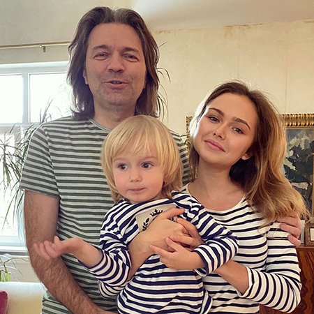 Дмитрий Маликов с дочерью Стефанией и сыном Марком
