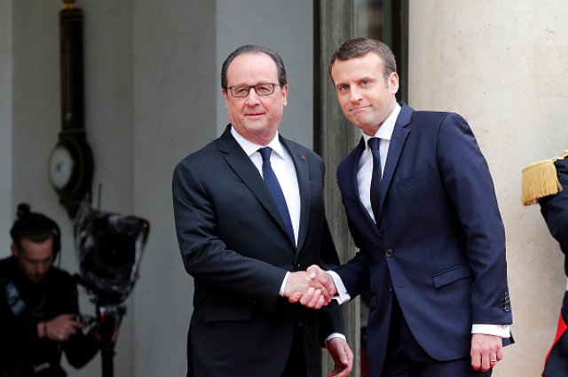 Франсуа Олланд и Эммануэль Макрон