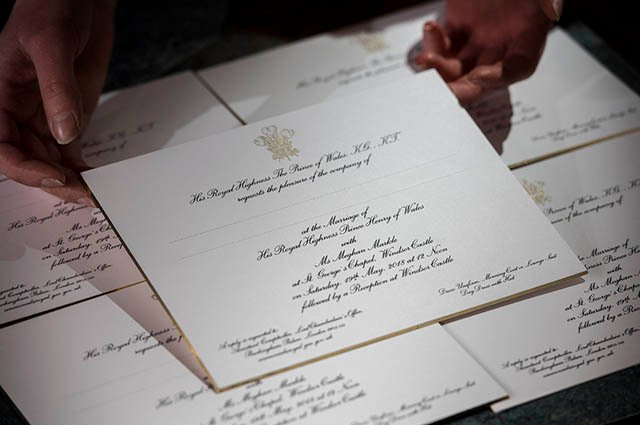 Приглашения на свадьбу принца Гарри и Меган Маркл