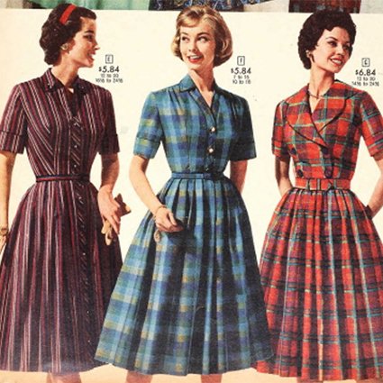 Страница модного журнала, 1950-е