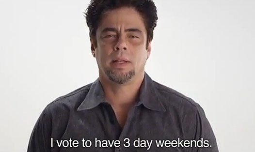 бенисио дель торо в ролике vote 4 stuff