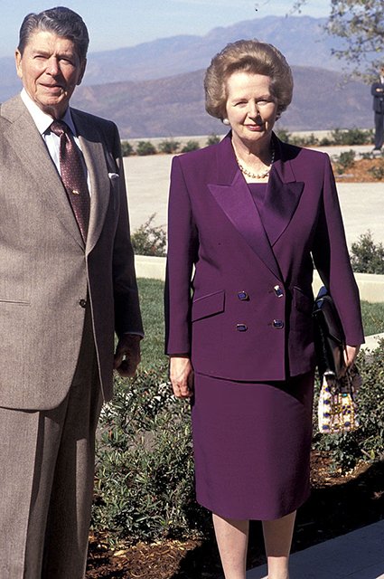Бывший президент США Рональд Рейган и Маргарет Тэтчер