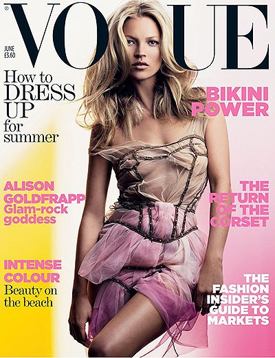 Кейт Мосс на обложке британского Vogue, июнь 2006 года