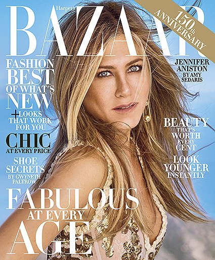 Дженнифер Энистон на обложке журнала Harper's Bazaar