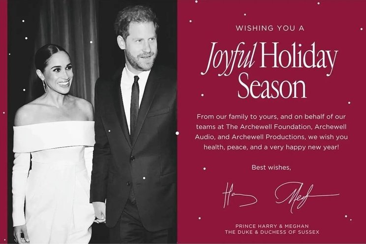 Рождественская открытка принца Гарри и Меган Маркл