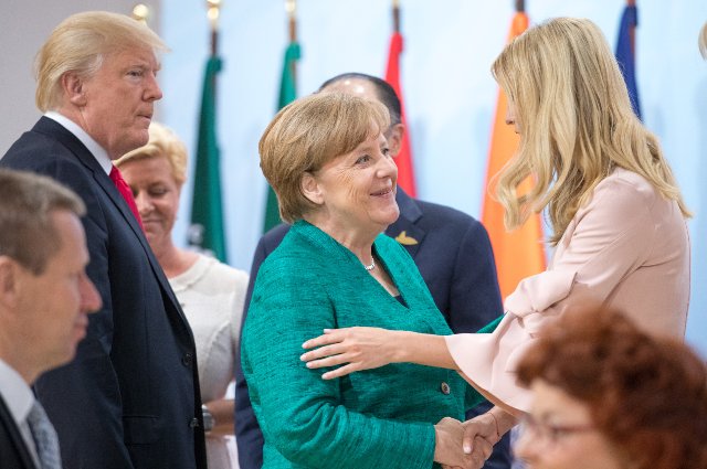 Дональд Трамп, Ангела Меркель и Иванка Трамп