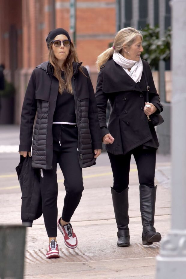 Jessica Biel with her mom Kimberly Biel out in New York City -02