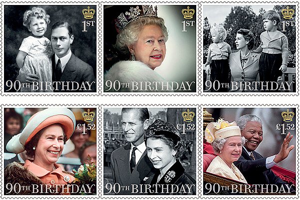Праздничная коллекция марок с королевой Елизаветой II