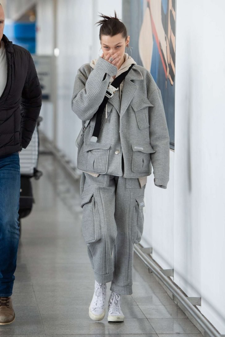 Bella Hadid: Arriving at JFK Airport -08