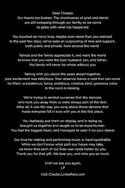 Письмо Linkin Park