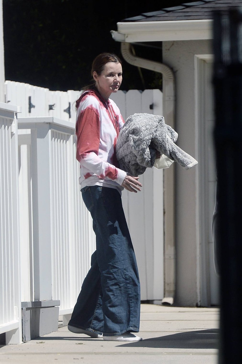Geena Davis - Visit a vet to pick up a cat in Los Angeles