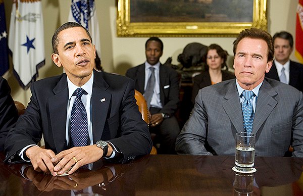 Барак Обама и Арнольд Шварценеггер