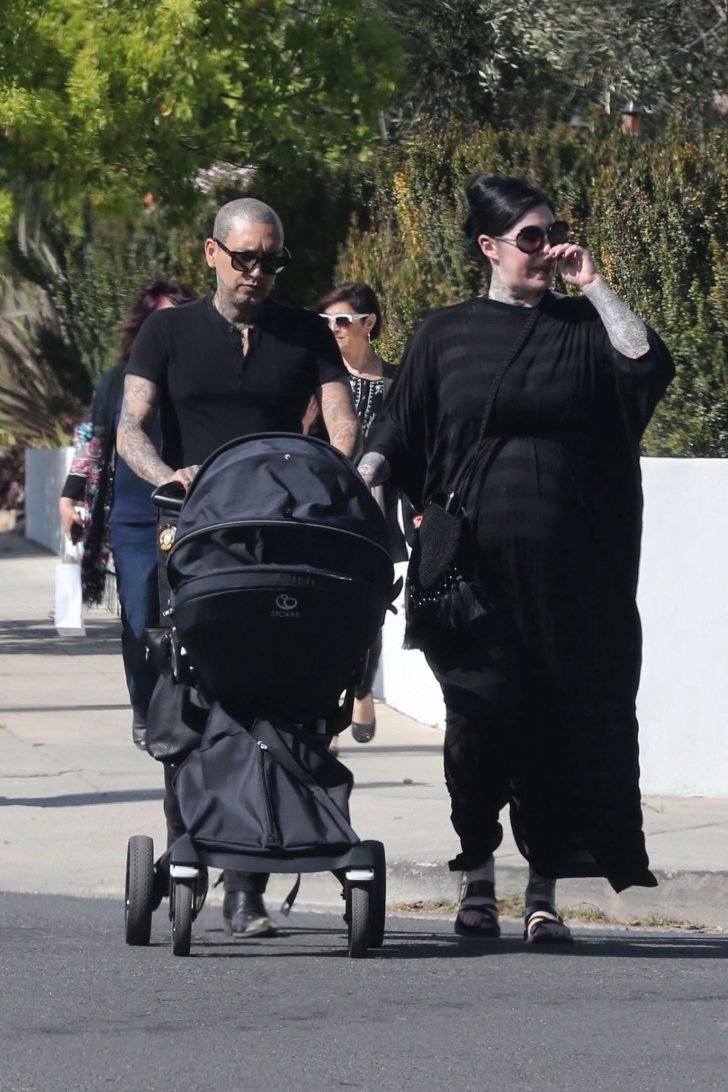 Kat Von D with her husband Rafael Reyes and their son Leafar in LA
