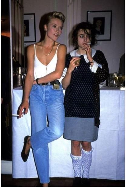 Helena Bonham Carter at an Elle party, 1988 [415x615] : OldSchoolCool