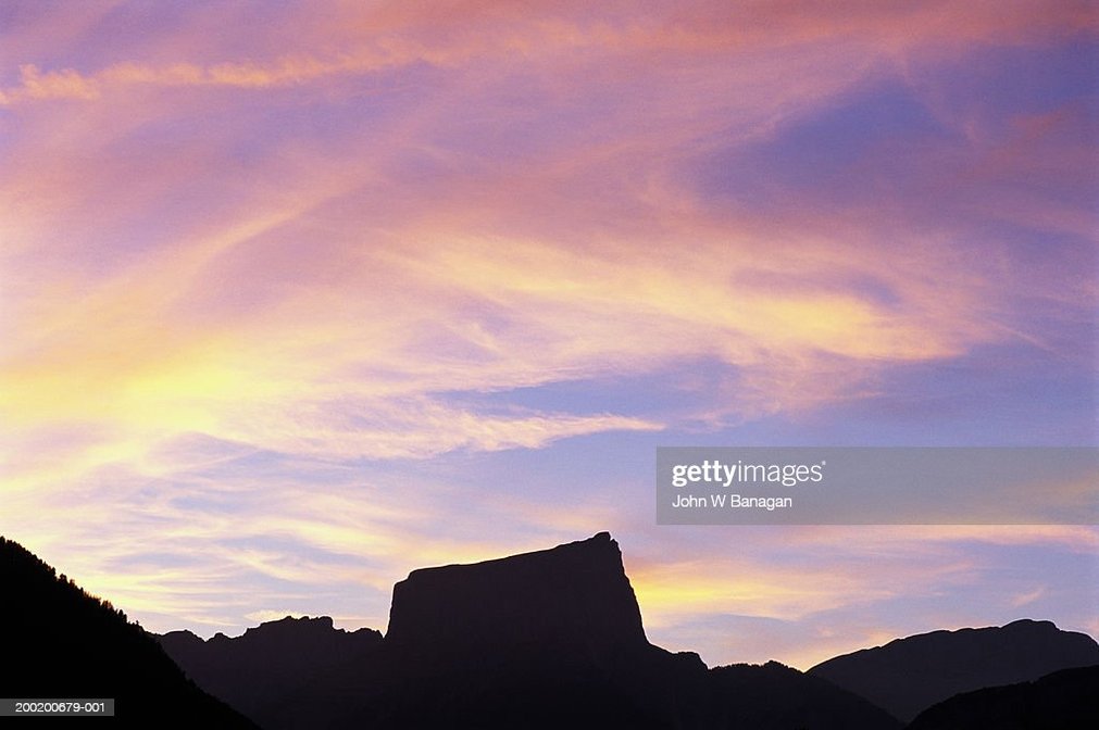France, Alpes, Le Mont Aiguille, sunset : Stock Photo