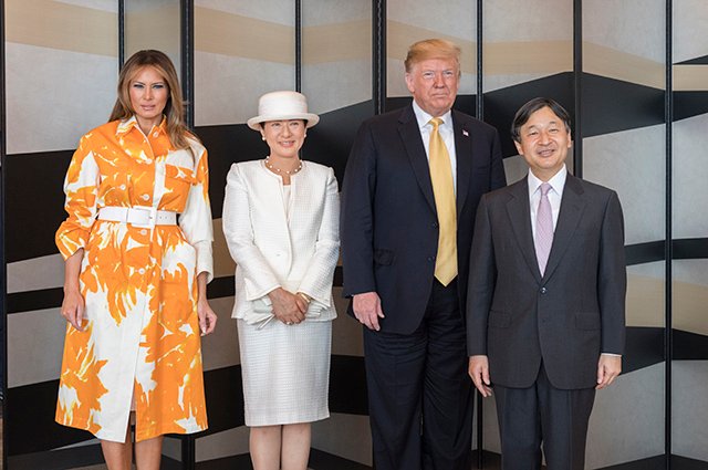 Мелания Трамп, императрица Масако, Дональд Трамп и император Нарухито